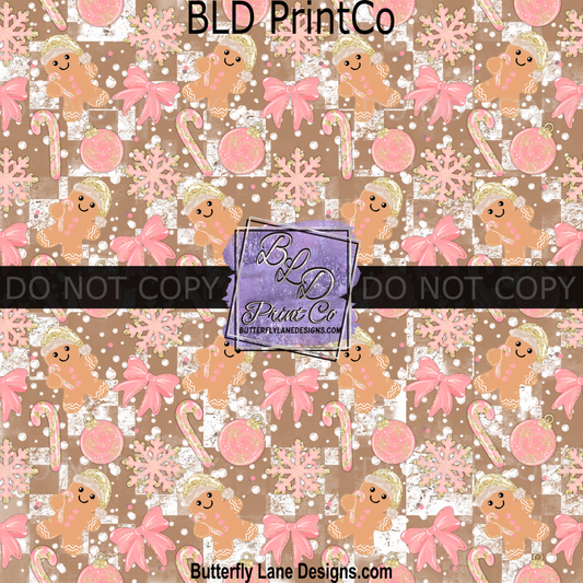 Pink & Brown Christmas Ginger bread  BPV 2255