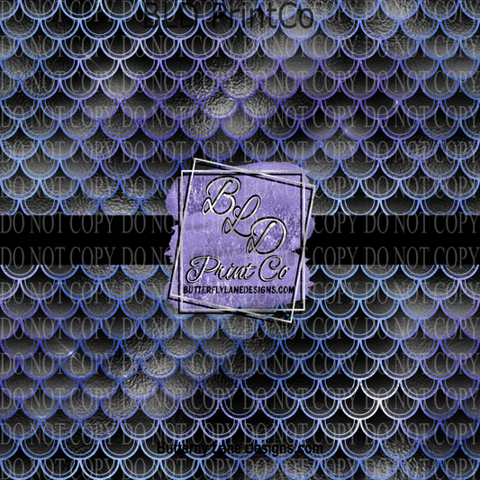 Black-Dark Purples- Mermaid scales - PV 762  Patterned Vinyl