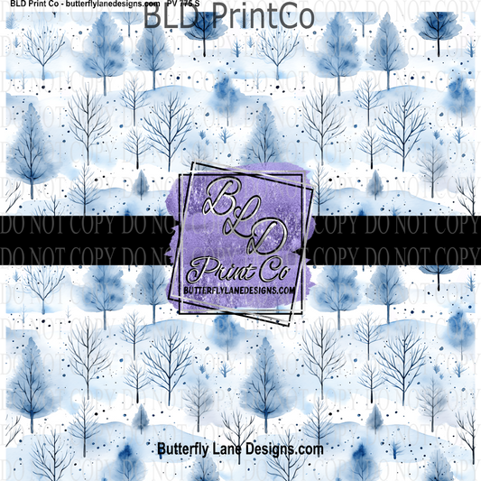 Blue Winter-trees - PV 775   Patterned Vinyl