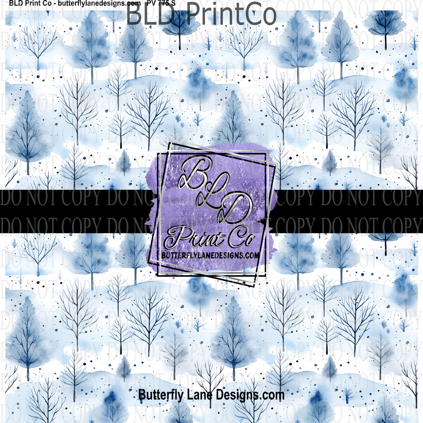 Blue Winter-trees - PV 775   Patterned Vinyl