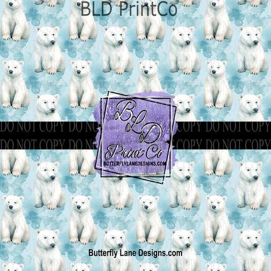 Blue Winter Polar bears- PV 846   Patterned Vinyl