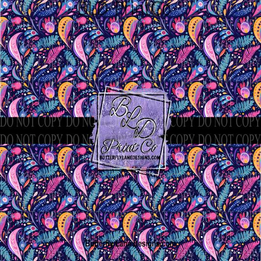 Boho- Old School floral  PV 1091 ::  Patterned Viny