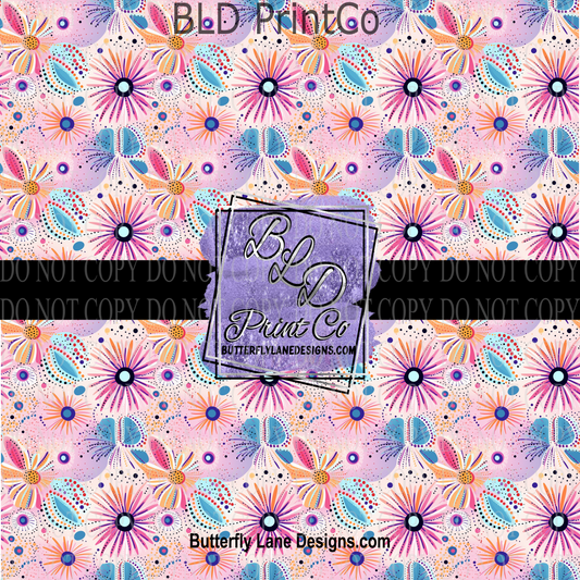 Boho Old School floral - PV 1093 ::  Patterned Viny