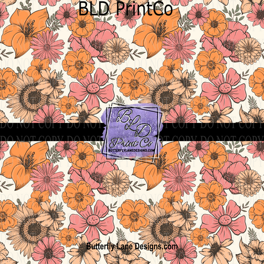 Boho Spring Florals - PV 988 M  Patterned Vinyl