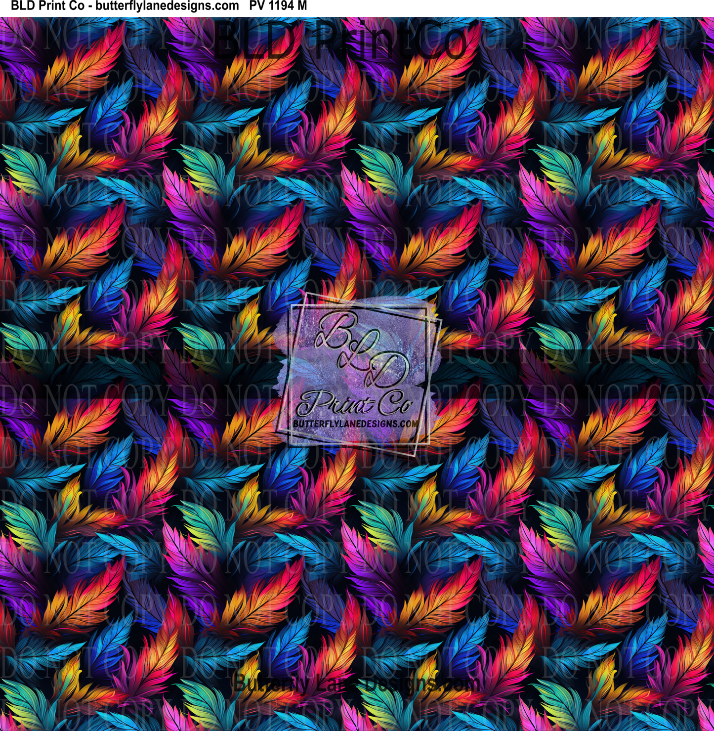 Bright Neon Feathers PV 1194   ::  Patterned Vinyl