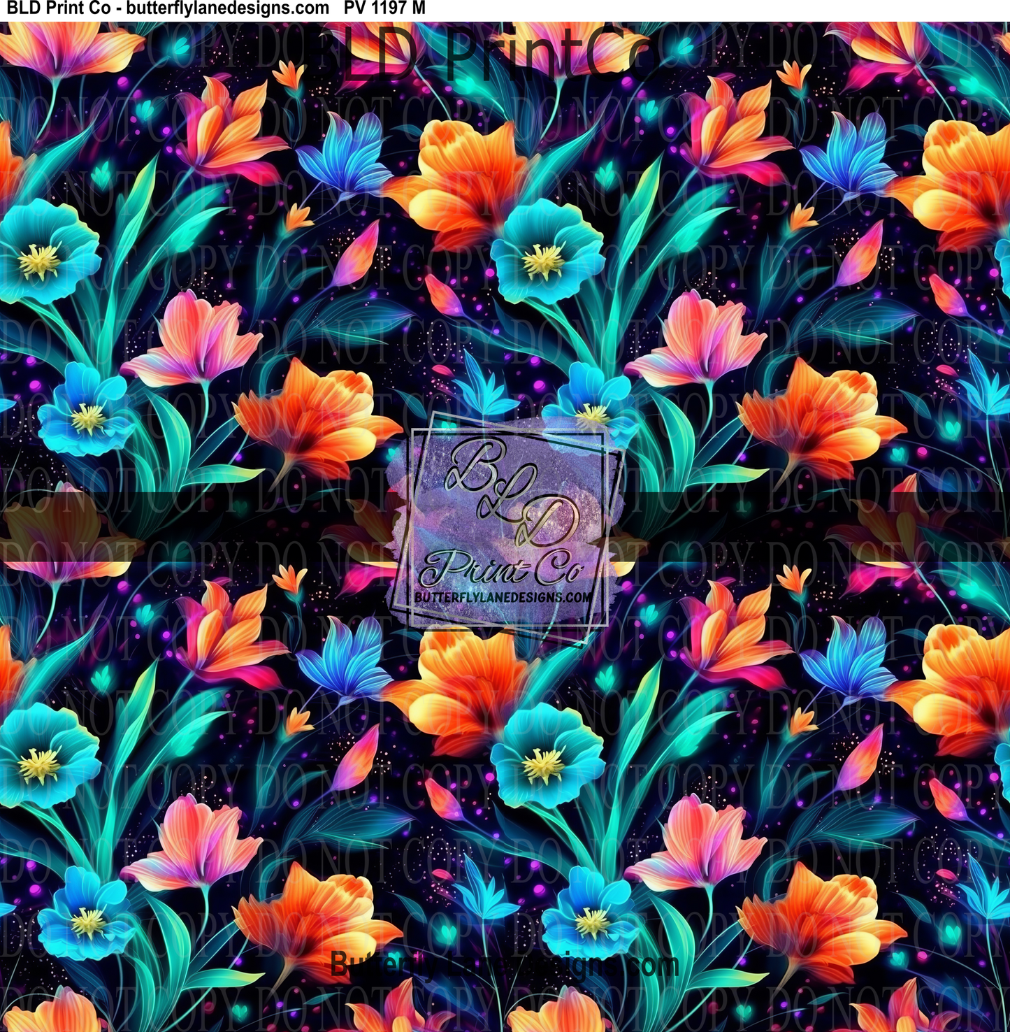 Bright Neon Florals PV 1197   ::  Patterned Vinyl