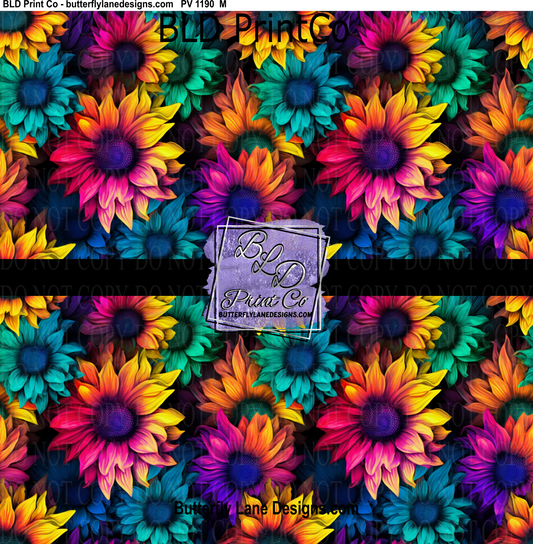 Bright Neon Sunflowers  PV 1190 M   ::  Patterned Vinyl