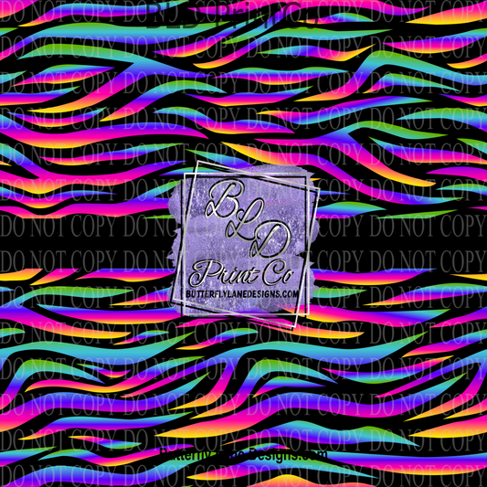Bright Rainbow Zebra Stripes PV 873    Patterned Vinyl