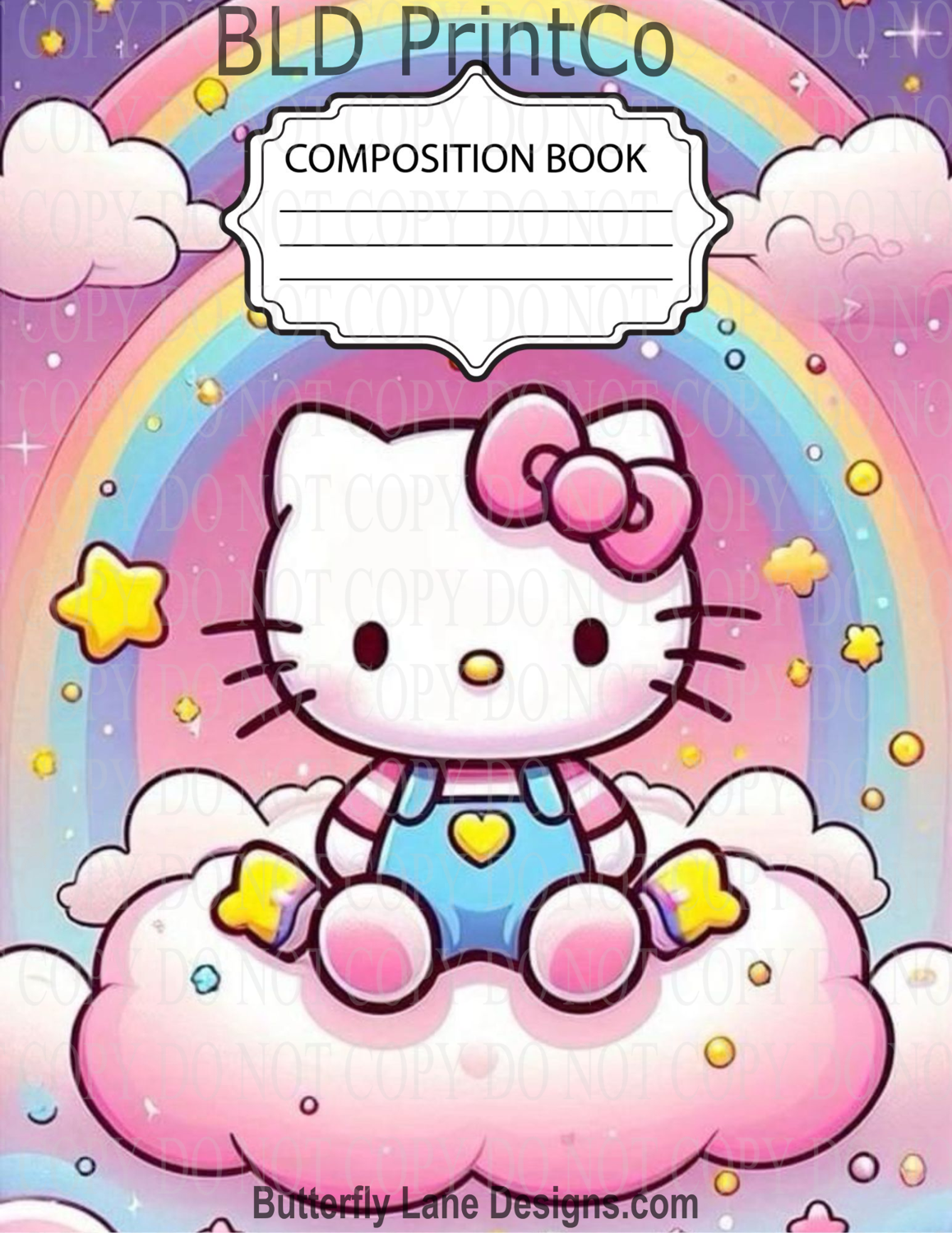Cute Kitty Rainbow | Composition Notebook Cover | C101