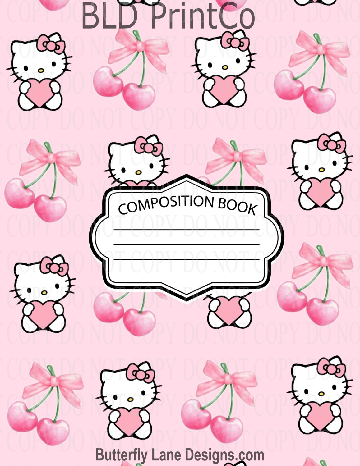 Cute Kitty Cherries | Composition Notebook Cover | C104