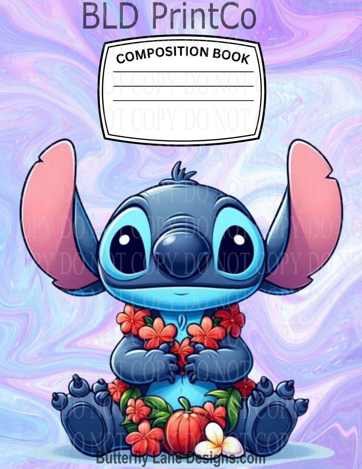 Blue Alien Lei | Composition Notebook Cover | C105
