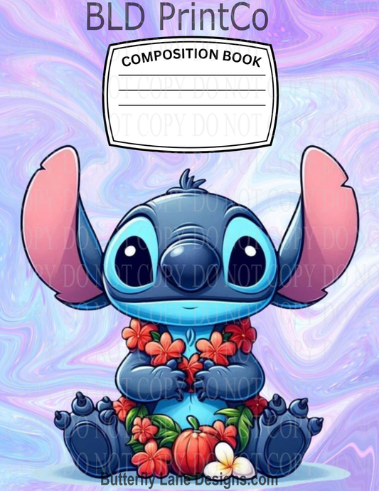 Blue Alien Lei | Composition Notebook Cover | C105