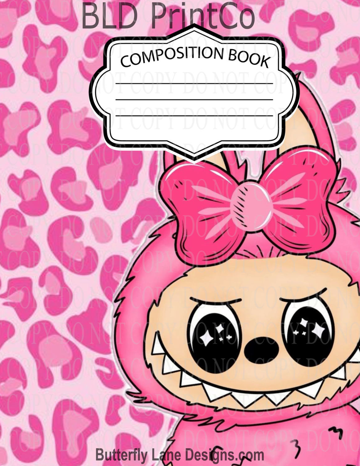 Pink Monster Bow | Composition Notebook Cover | C107