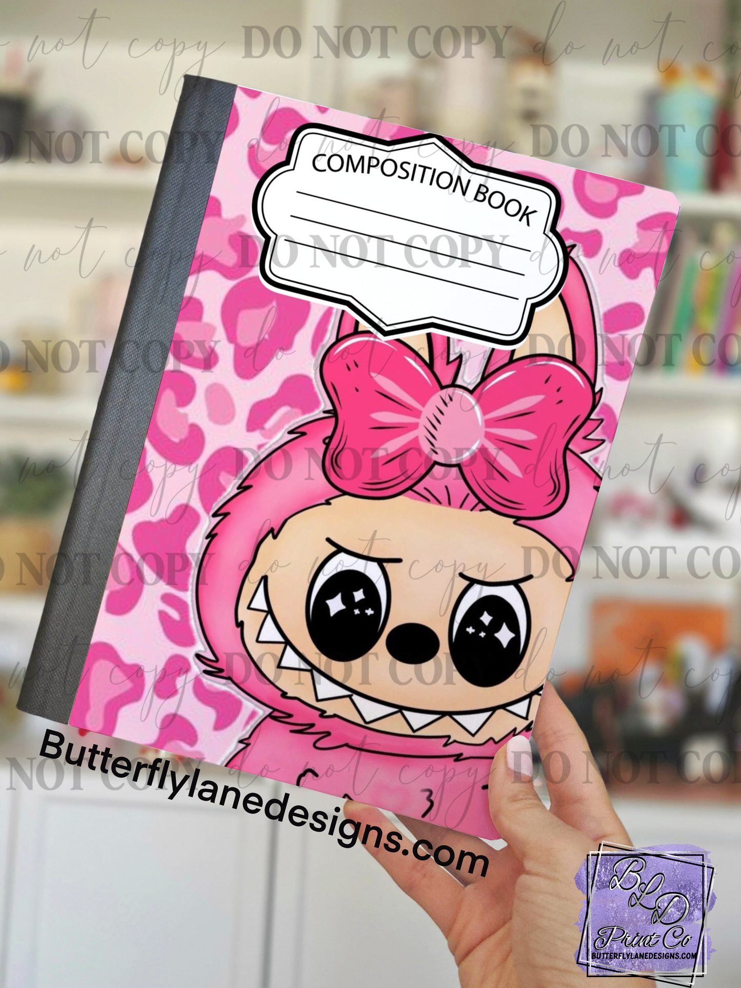 Pink Monster Bow | Composition Notebook Cover | C107