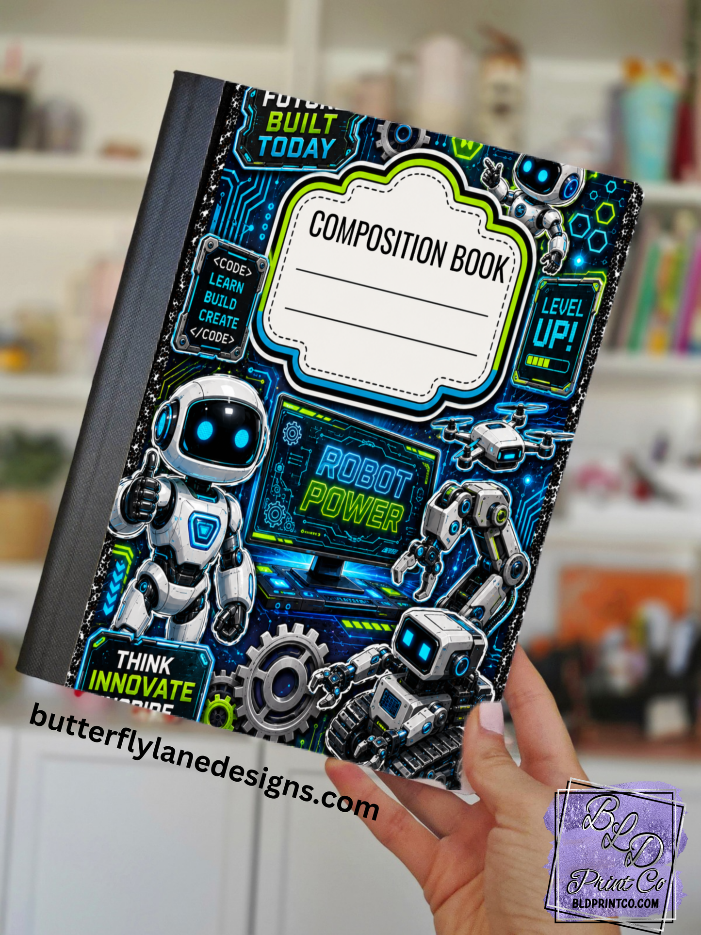 Robot Power Tech | Composition Notebook Cover | C121