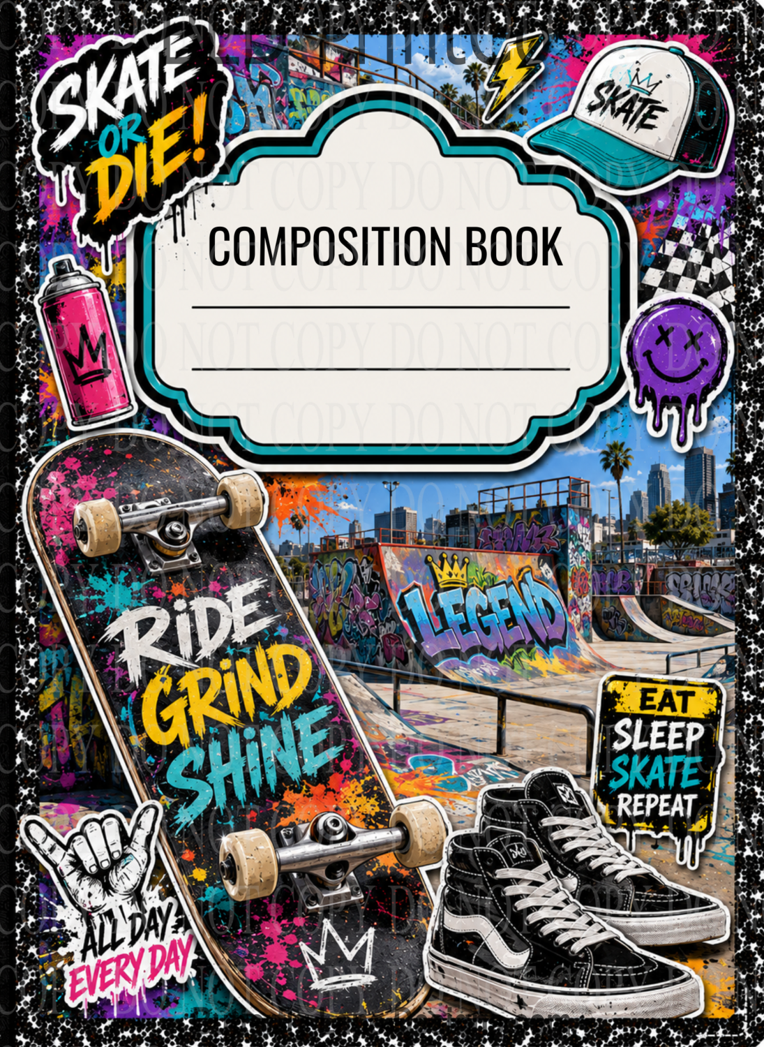 Skate Park Grind | Composition Notebook Cover | C122