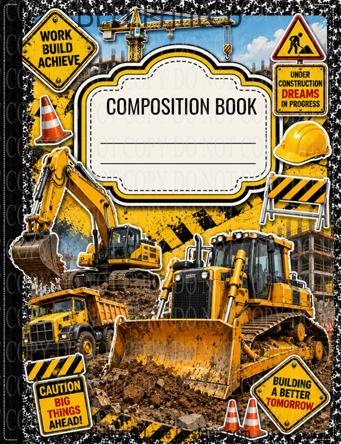 Construction Crew Heavy Equipment | Composition Notebook Cover | C125