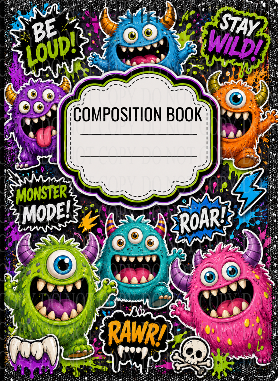 Cute Little Monsters | Composition Notebook Cover | C126