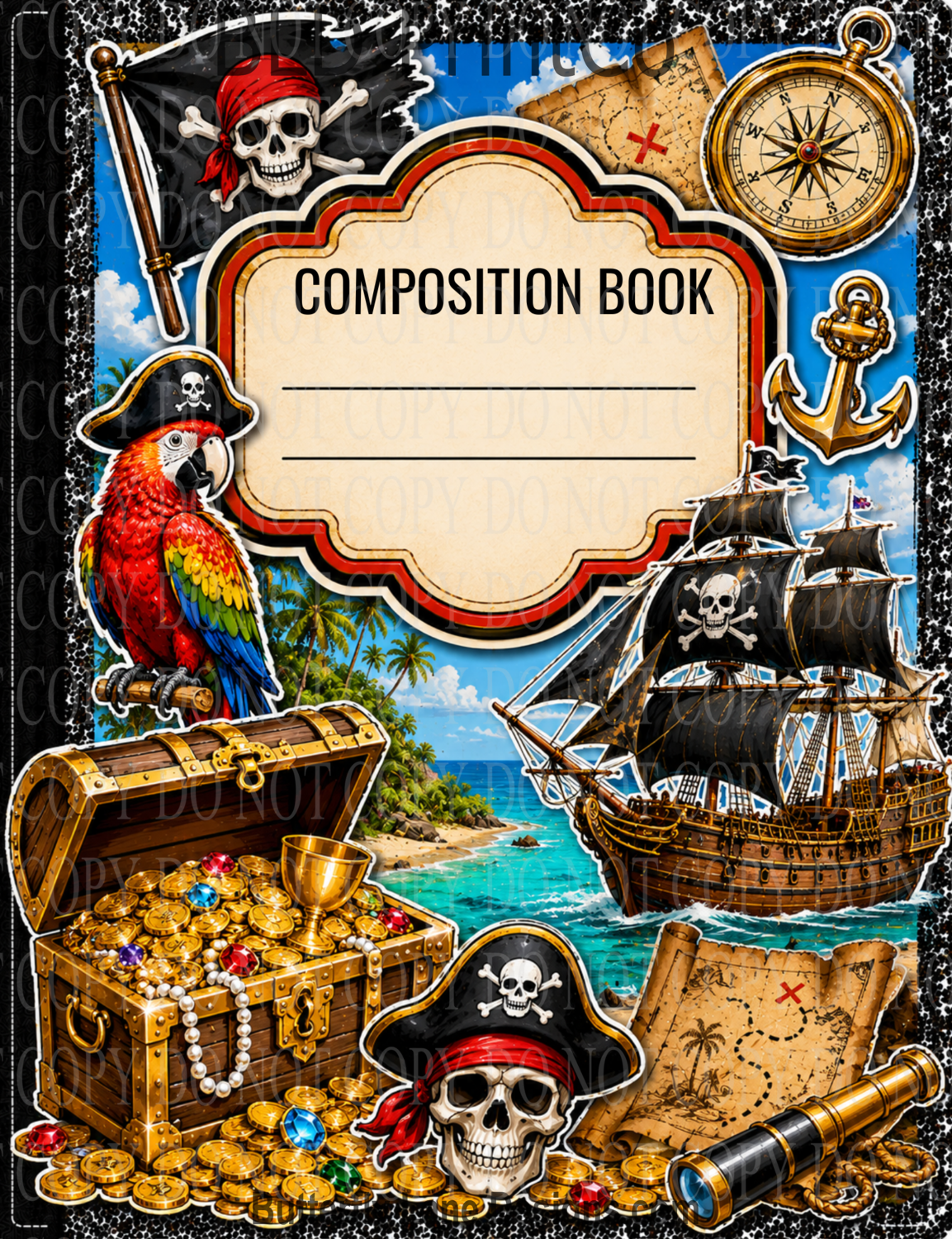 Pirate Treasure Adventure | Composition Notebook Cover | C127