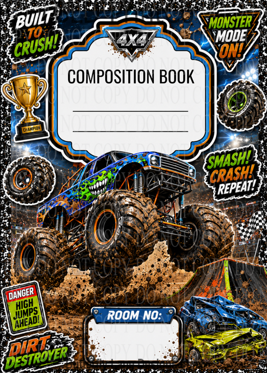 Monster Truck Dirt Destroyer | Composition Notebook Cover | C131