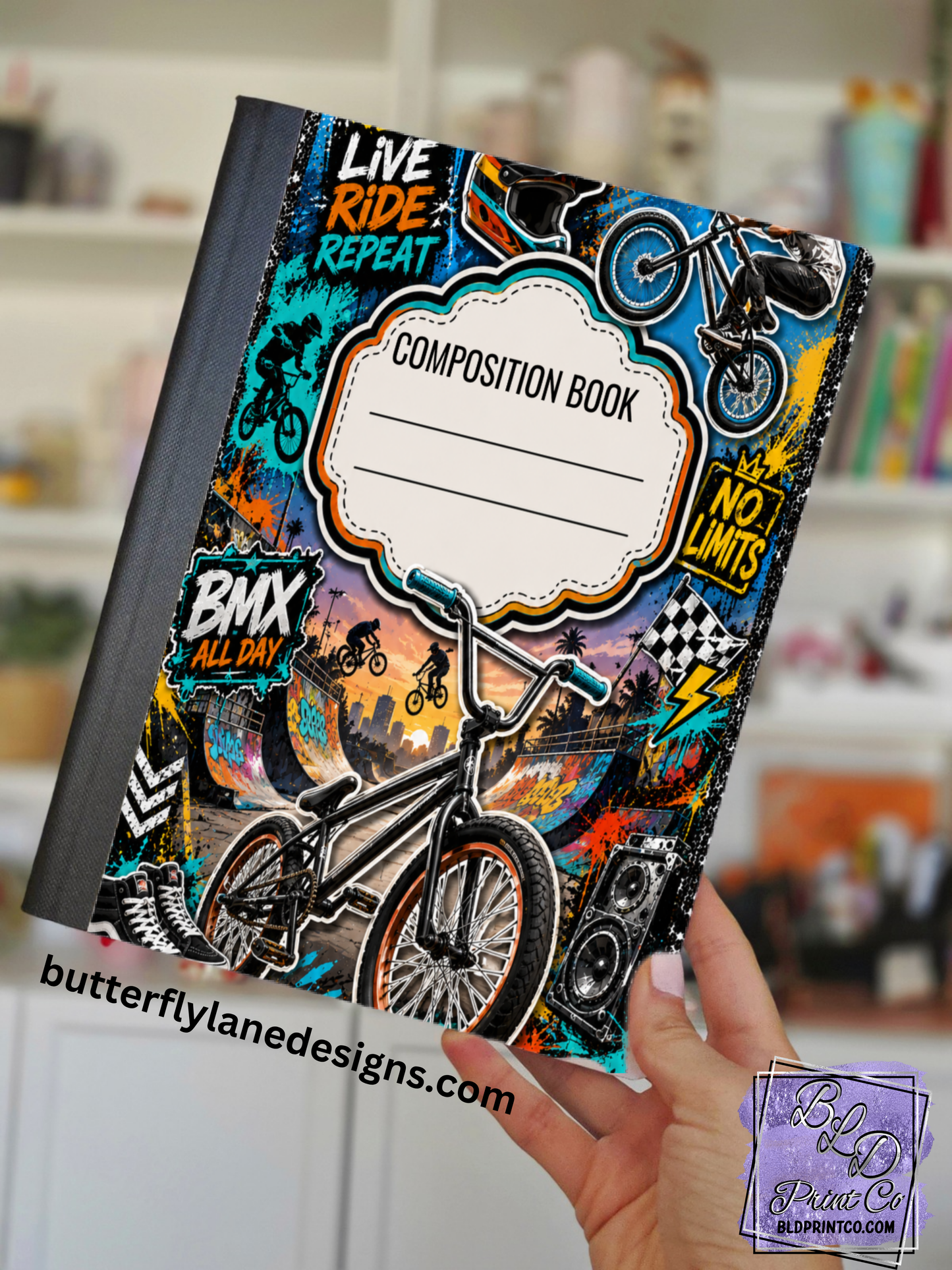 BMX Bike Stunt All Day | Composition Notebook Cover | C132