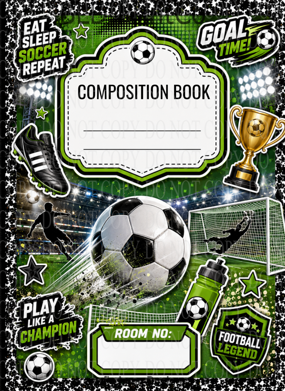 Soccer Goal Time Champion | Composition Notebook Cover | C133
