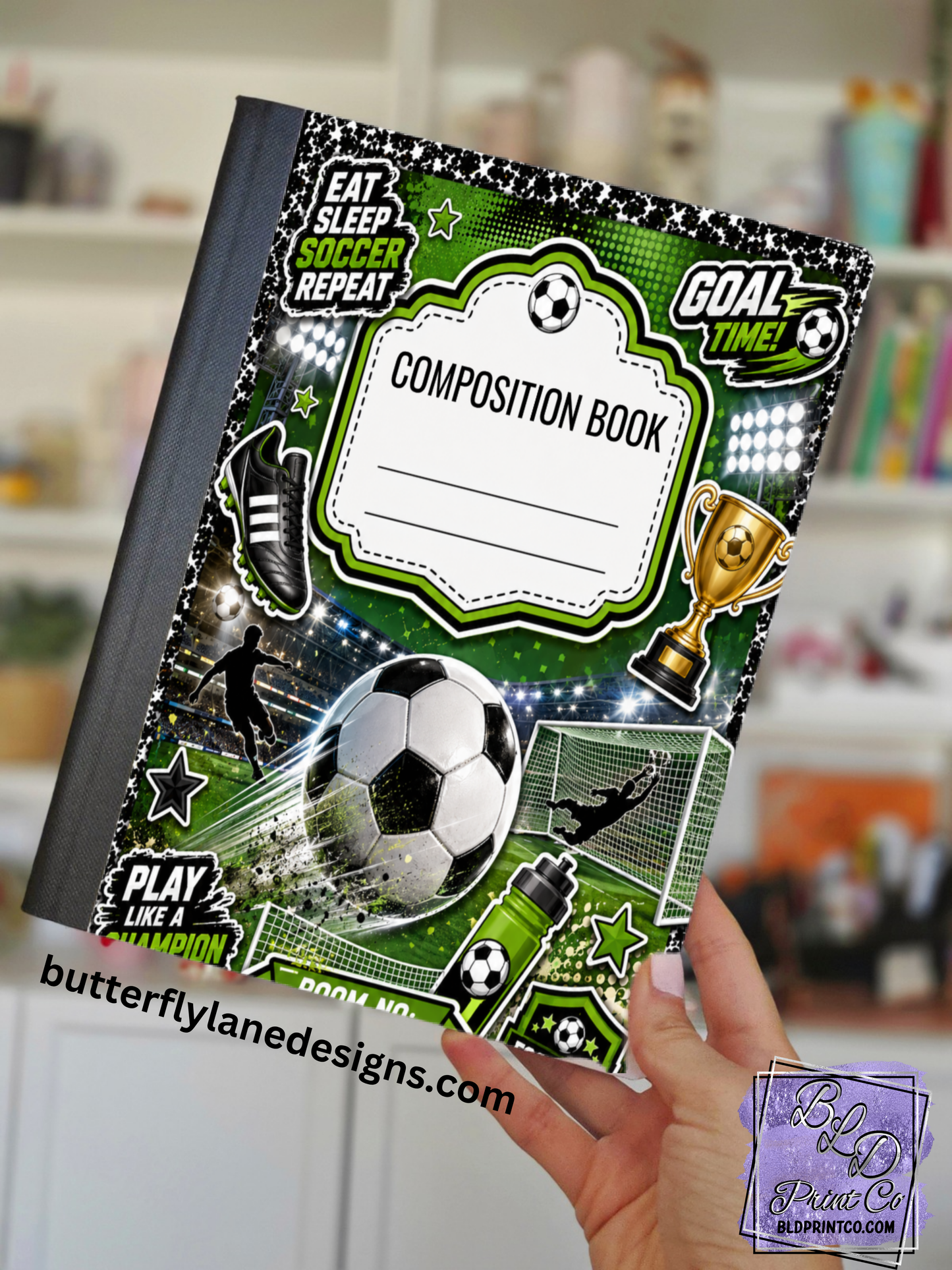 Soccer Goal Time Champion | Composition Notebook Cover | C133