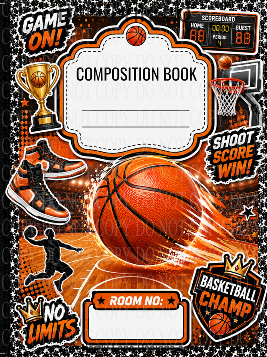 Basketball Shoot Score Win | Composition Notebook Cover | C134