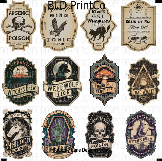 CAPS 13 Poison-Potions Labels-Set 3