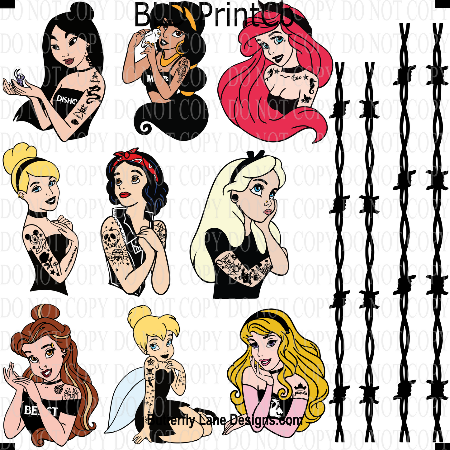 CAPS 44 Tattooed Bad Girl Princesses