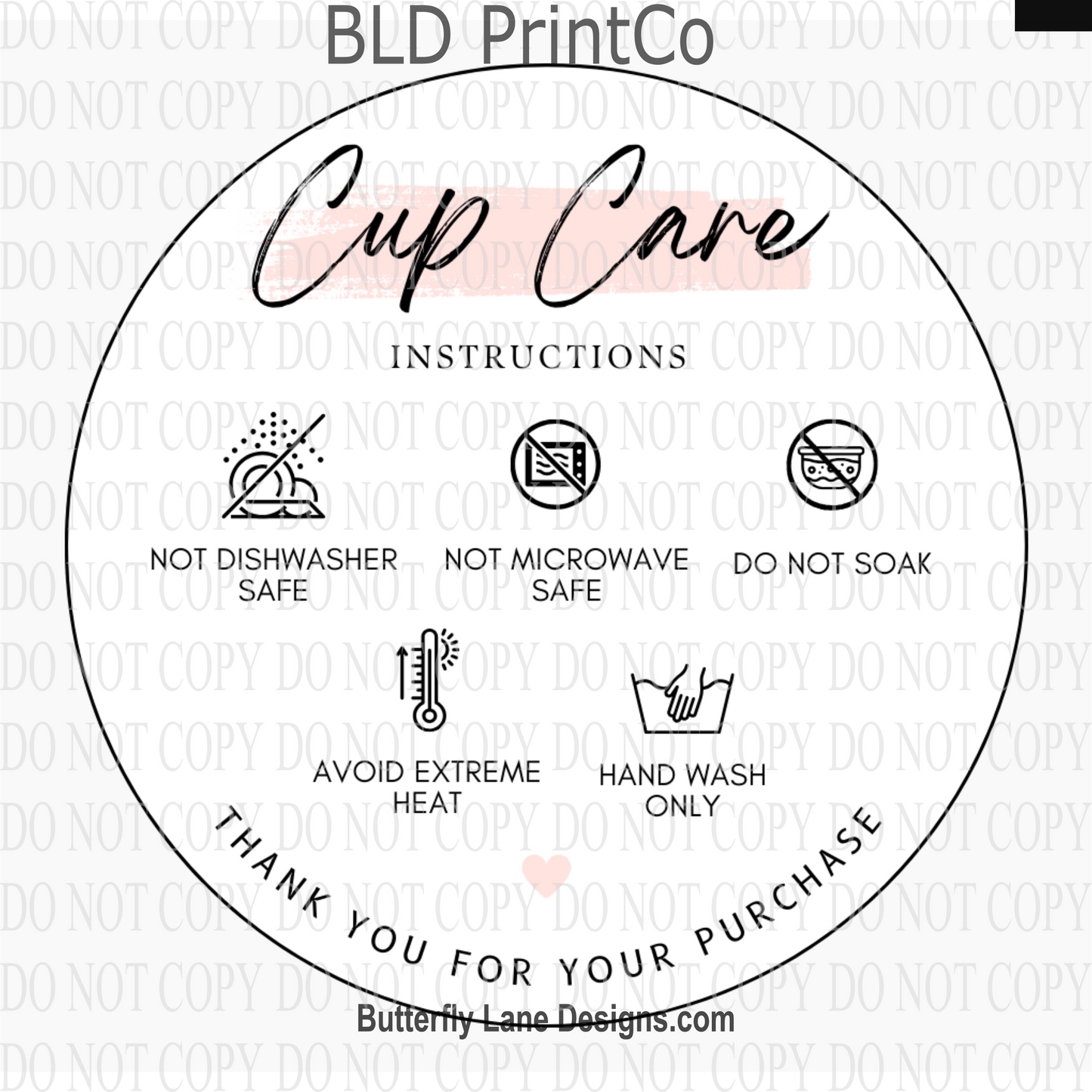 CAPS 53 Care Instructions- Purple Set 1 UV DTF