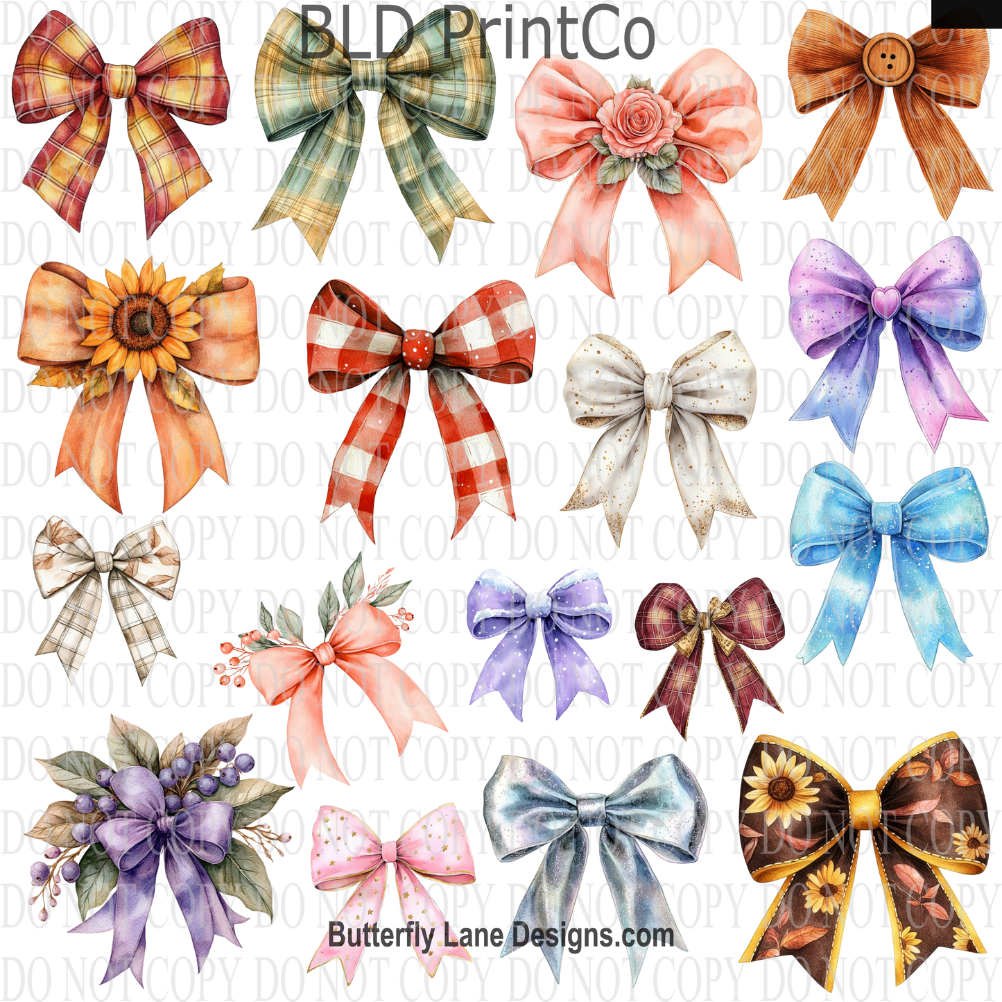 CAPS 55 Bow Variety  UV DTF