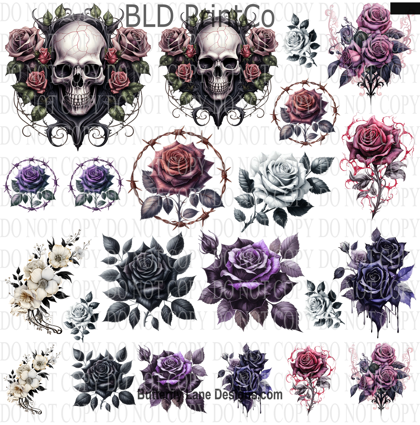 CAPS 63 Gothic Skull & Florals