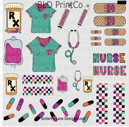 CAPS 73 Nurse-Medical-Hand drawn Elements