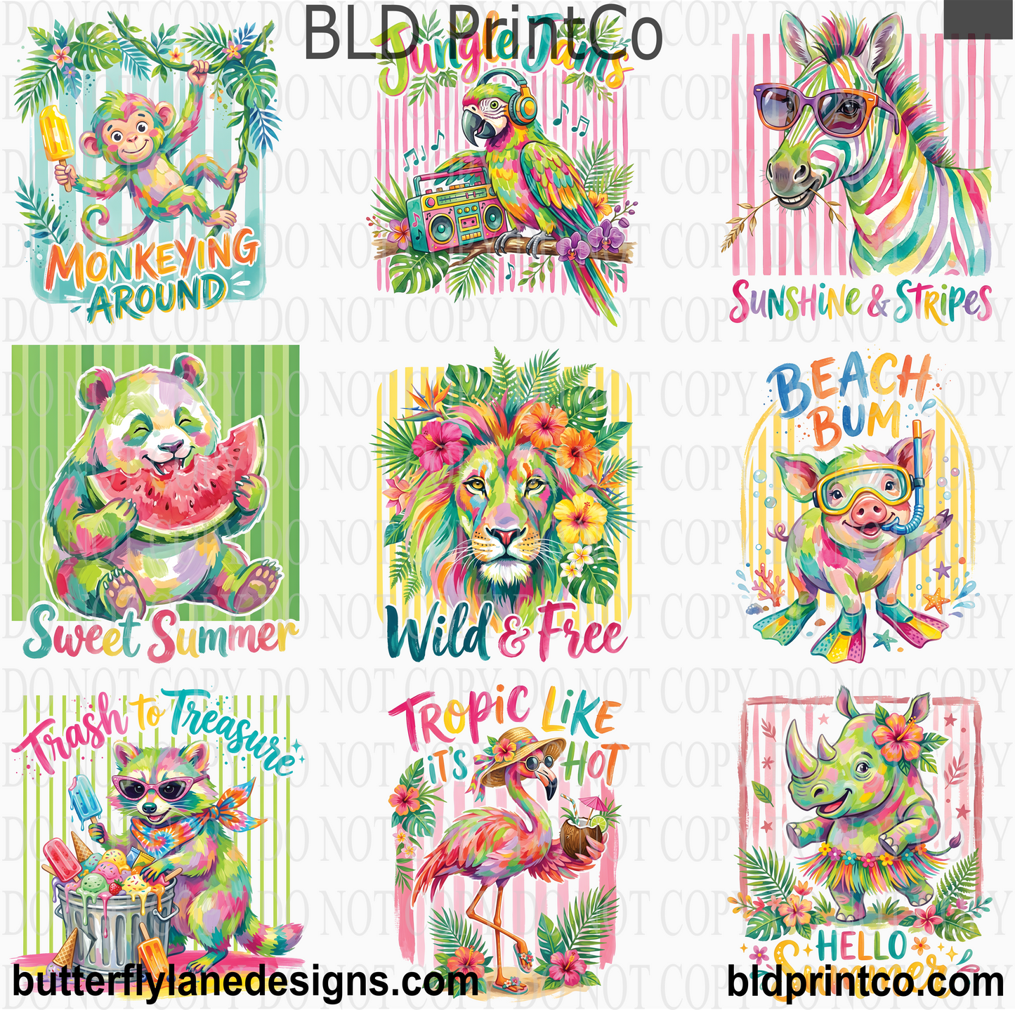Colorful Tropical Animals Clipart | Summer Vibes & Critters | CAPS87
