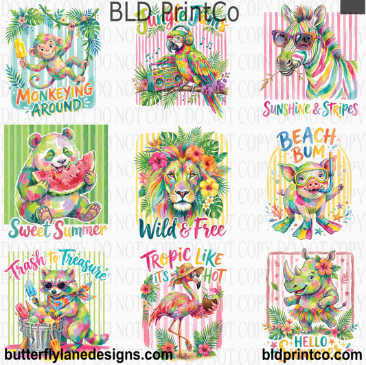 Colorful Tropical Animals Clipart | Summer Vibes & Critters | CAPS87
