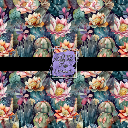 Cactus Florals-Dark PV 548- Patterned Vinyl