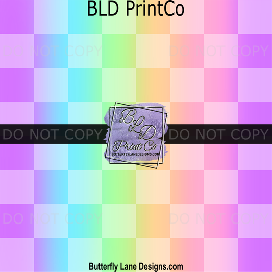 Checked neon pastel ombre BPV-115