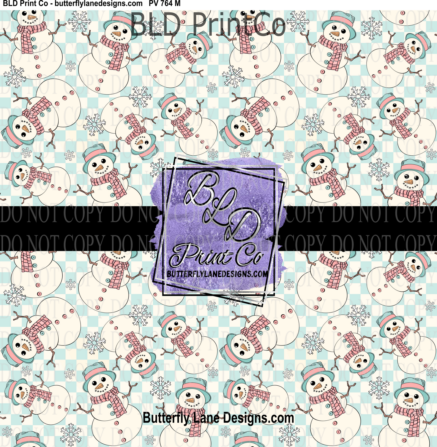 Christmas Snowman-Pink Scarf  - PV 764 M   Patterned Vinyl