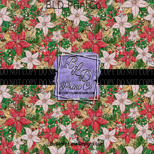 Classical Winter Florals - PV 758    Patterned Vinyl