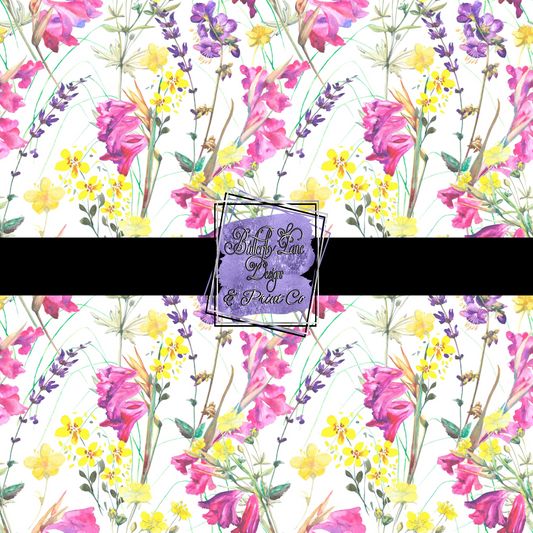 Colorful spring wildflowers PV 558- Patterned Vinyl