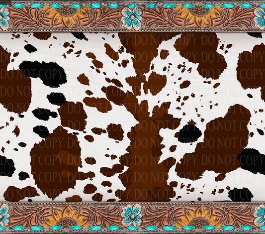 Cow hide Print and turquoise     W 277