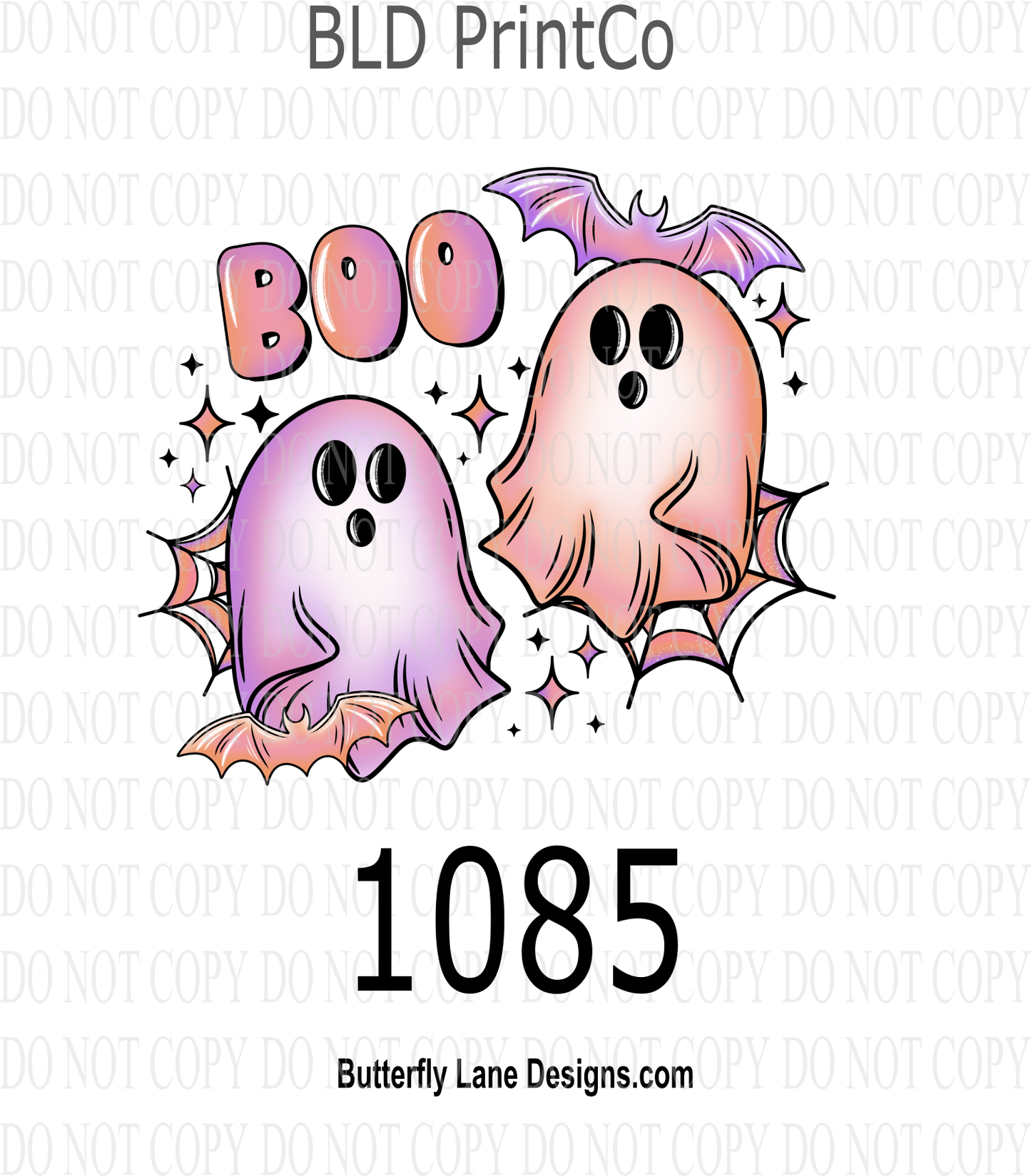 D 1085 Bright Pastel BOO Ghosts