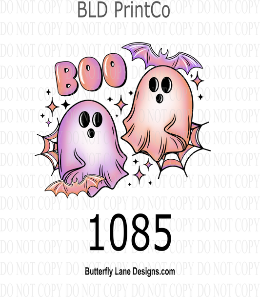 D 1085 Bright Pastel BOO Ghosts