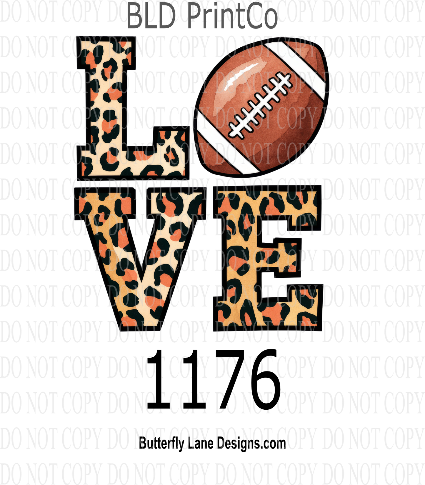 D1176 Leopard Print-Love Football