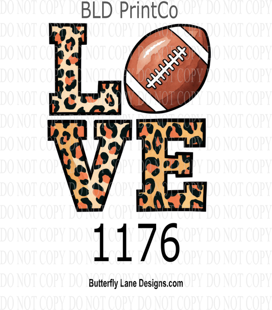 D1176 Leopard Print-Love Football