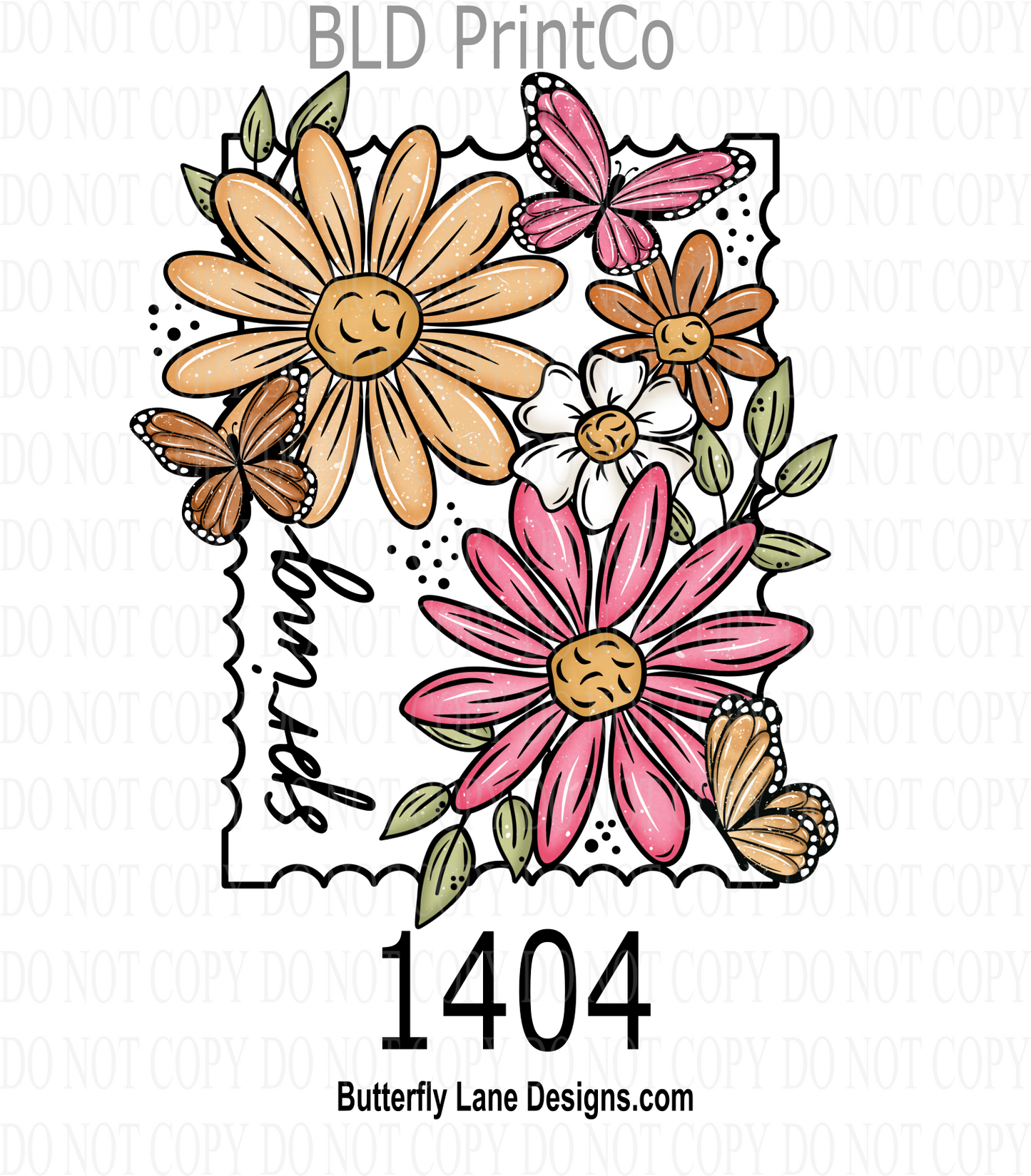 D1404 Spring Stamp Floral