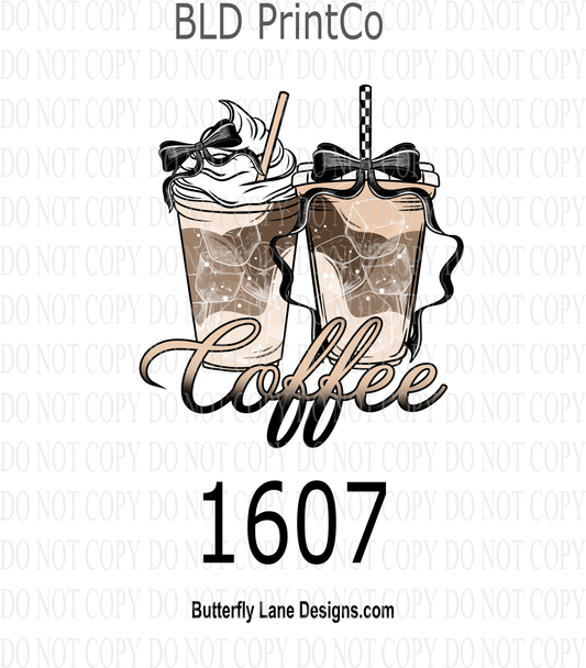 D1607  Iced Coffee Black Bows