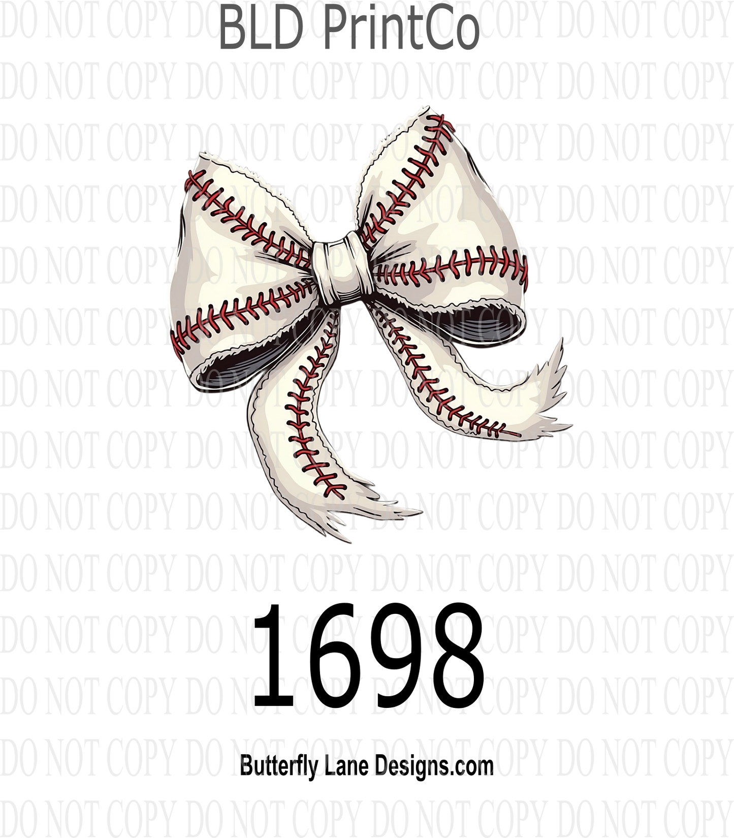 D1698 Baseball American Coquette Bow