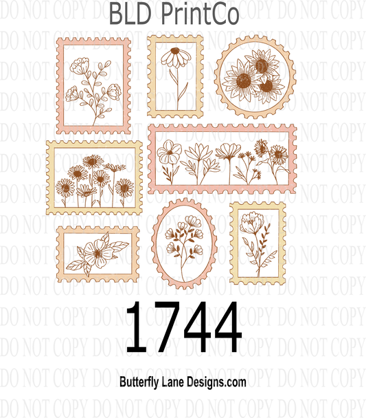 D1744 Flower Stamp Grid